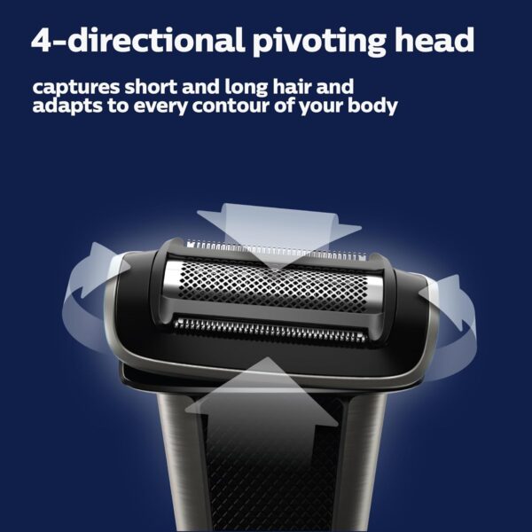Philips Bodygroom 7000 Series, Showerproof Groin and Body Trimmer for Men, Precise Body Grooming, Adjustable Comb, Safe Even Below The Belt, 80 Min. Runtime, Model BG7040/42