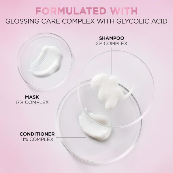 L'Oreal Paris Glossing Sulfate Free Conditioner with Glycolic Acid, Hair Care for Lasting Shine and Smoothness for Dull, Dry Hair, EverPure, 6.8 Fl Oz