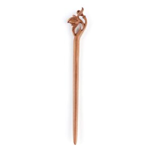 Handmade Peach Wood Carving Hairpin Hair Accessories Retro Styling Hair Tool Girl Gift(C)