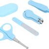 Newborn Baby Nail Care Kit Clipper Tweezers Manicure Set for InfStainless Steel ABS Storage Box (Blue)