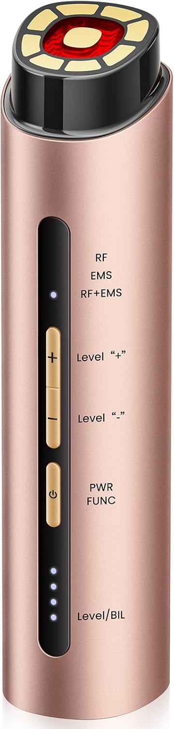 514NInOTxZL._AC_SL1500_.jpg Microcurrent Facial Device, 3 Modes Red Light Therapy for Face and Neck, Skin Care Facial Massager Perfect Gifts for Women Men(Gold)