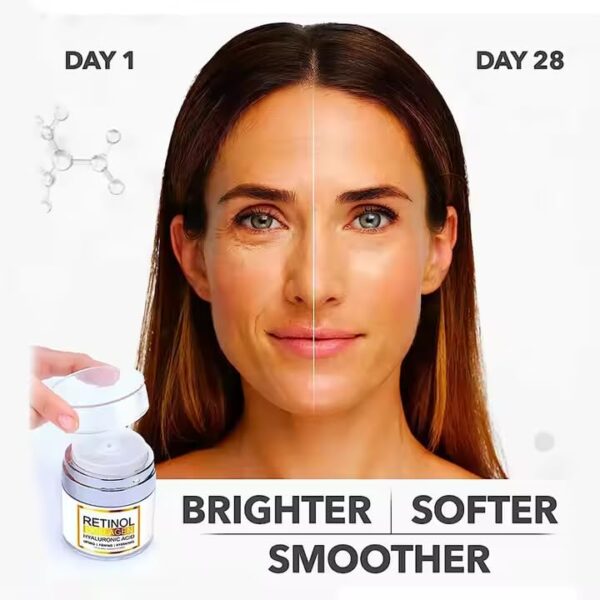 Organic Vitamin C E Facial Moisturizer with Hyaluronic Acid Retinol Collagen Cream Wrinkle Anti Fine Line Reducing Cream Anti-Aging Face Moisturizer for, Neck & Décolleté-Made in USA, 50Ml