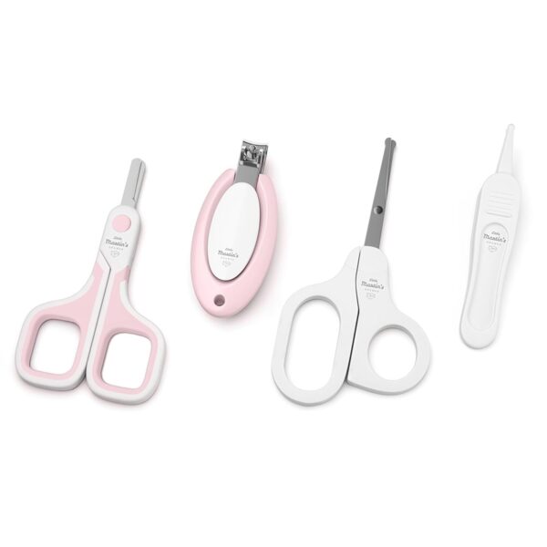 Little Martin's: Baby Nail Care Kit - Pink - 4pc Grooming Set, 1 Clipper, 2 Scissors, 1 Tweezer, Storage Case, Ergonomic Design, Infant-Baby-Kids
