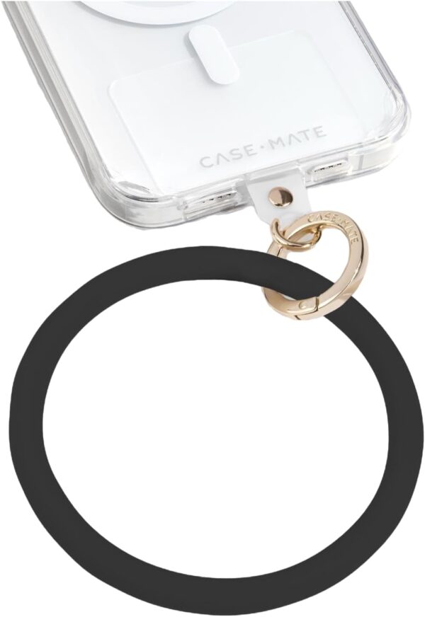 Case-Mate Phone Bangle Bracelet & Keychain Wristlet for Women - Detachable Wrist Key Ring Bracelet with Tether Tab - Fits iPhone, Galaxy, Pixel and Other Phone Cases - Black