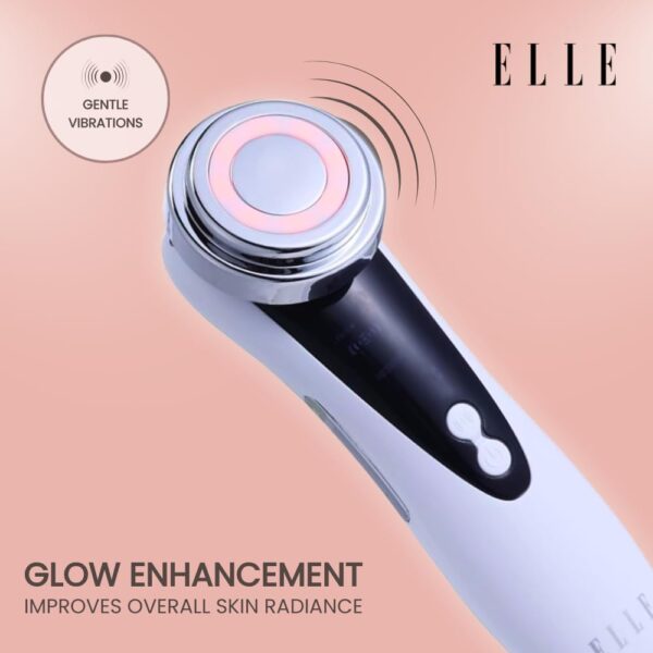Elle - Facial LED Therapy Massager, Skin Rejuvenation Device (White)