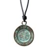 Greek Compass Men Necklace - Ancient Jewelry, Good Luck and Fortune, Guidance and Progression, Mens Gifts, Women Gift to Husband, Workers and Travelers, Best Friend Present, Patina Medallion (Patina)