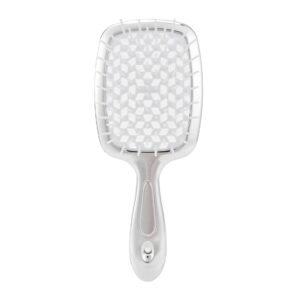Fluffy Shape Comb Mesh Comb Professional Salon Hair Styling Tool Antitangle Antistatic Hairbrush Hair Combs Hair Styling Tools (Color : White)
