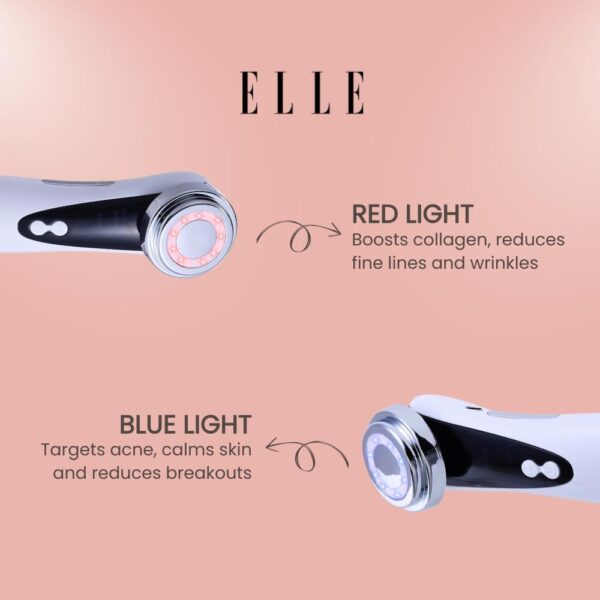 Elle - Facial LED Therapy Massager, Skin Rejuvenation Device (White)