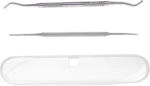 Ingrown Toenail Kit, 2Pcs Ingrown Toenail Treatment Corrector, Manicure Pedicure Tools, Stainless Steel Cuticle Remover, Double Sided Nail Cleaner Care, Corrector