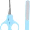 Newborn Baby Nail Care Kit Clipper Tweezers Manicure Set for InfStainless Steel ABS Storage Box (Blue)