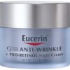 Eucerin Q10 Anti-Wrinkle Night Cream + Pro-Retinol, Facial Cream for Sensitive Skin, 1.7 Oz Jar