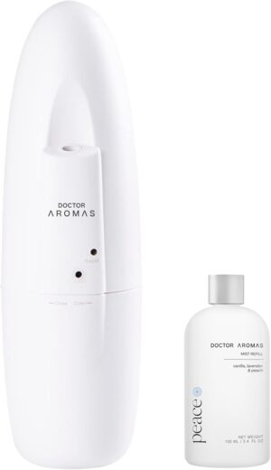 Doctor Aromas Plug-in Aroma Diffuser with 100 ML Premium Scent Oil – Long-Lasting Cold Air Fragrance Dispenser for Home or Office. (Peace)