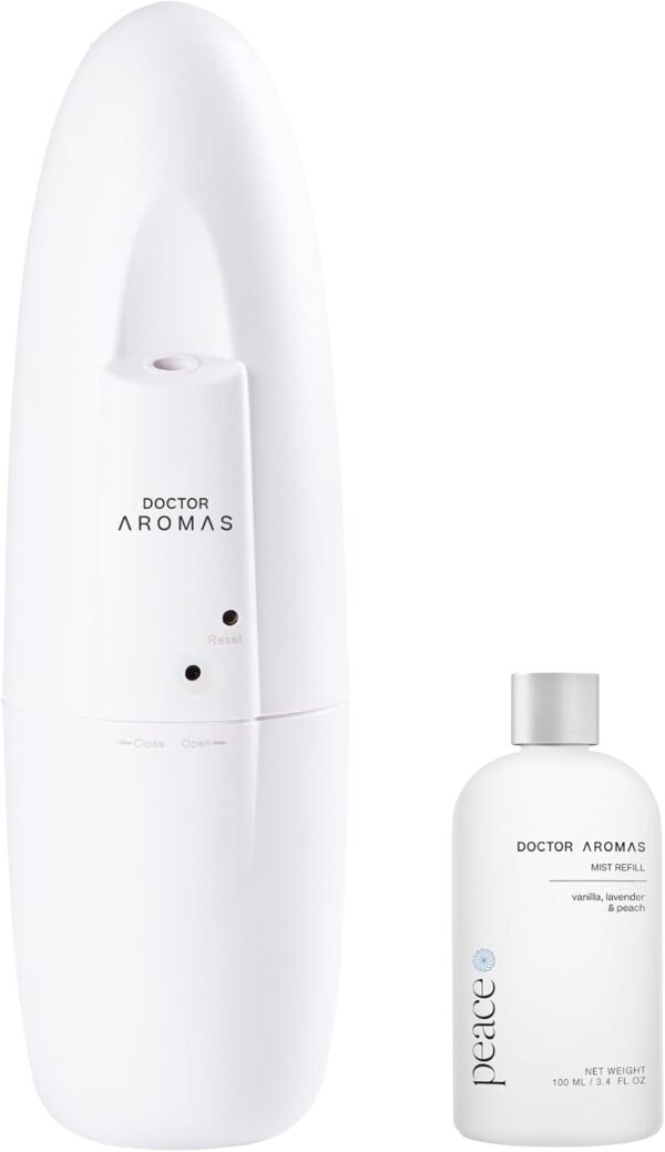 Doctor Aromas Plug-in Aroma Diffuser with 100 ML Premium Scent Oil – Long-Lasting Cold Air Fragrance Dispenser for Home or Office. (Peace)