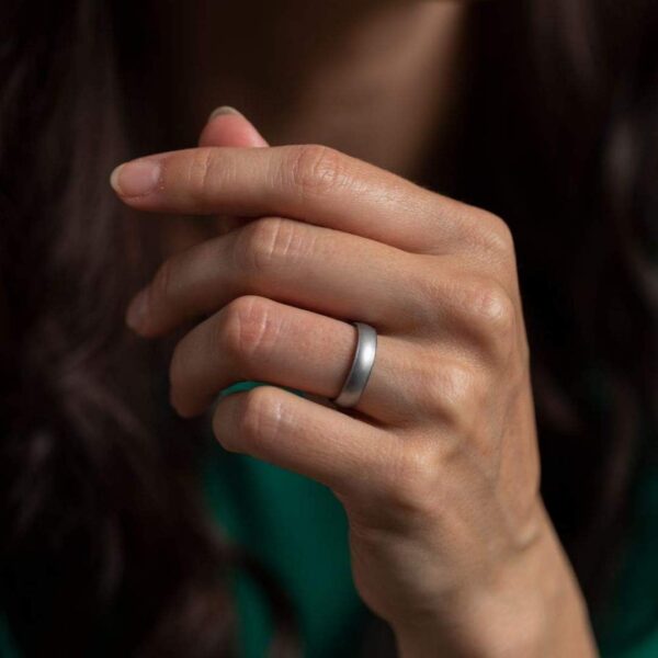 Enso Rings Thin Elements Silicone Ring Infused with Precious Elements – Stackable Wedding Engagement Band – 4.3mm Wide, 1.75mm Thick