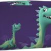 Cartoon dinosaur Makeup Bag for Women Men Pencil Pouch Travel Small Cosmetic Bag Zippered Toiletry Bags Aesthetic Pen Bags Trendy Storage Bags Leather Coin Pouch Purse