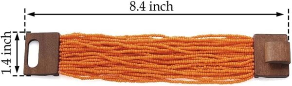 Coiris Multi Layers Seed Beads Wide Bangle Strand Bracelet for Women (BR1167)…