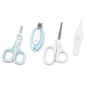 Little Martin's: Baby Nail Care Kit - Blue - 4pc Grooming Set, 1 Clipper, 2 Scissors, 1 Tweezer, Storage Case, Ergonomic Design, Infant-Baby-Kids