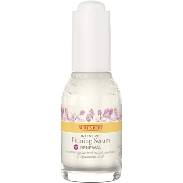 Burt's Bees Renewal Intensive Firming Serum With Natural Retinol Alternative and Hyaluronic Acid, Powerful Natural Anti-Aging Ingredients, 98.6 Percent Natural Origin Skin Care, 1 fl. oz. Bottle