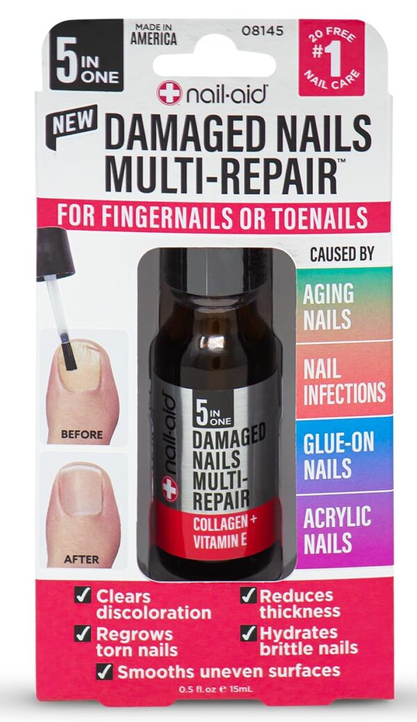 Nail-Aid - 5-in-1 Damaged Nails Multi-Repair for Fingernails or Toenails