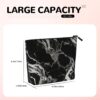 Black And White Marble Makeup Bag For Women, Waterproof Linen Travel Cosmetic Organizer Lightweight Zipper Travel Toiletry Bag Organizer Makeup Brushes Storage Bag