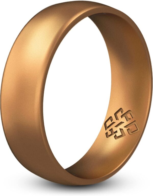 Knot Theory Breathable Silicone Wedding Rings for Men & Women | Black Rose Gold Silver Blue Red Rubber Wedding Bands for Him & Her Size 4, 5, 6, 7, 8, 9, 10, 11, 12, 13, 14, 15, 16