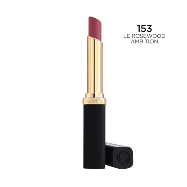L'Oreal Paris Colour Riche Intense Volume Matte Lipstick, Lip Color Infused with Hyaluronic Acid for up to 16hr All Day Comfort, Le Rosewood Ambition, 0.06 Oz