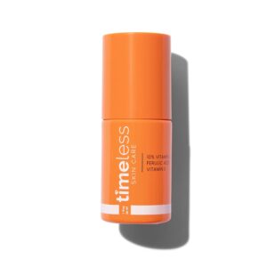 Timeless Skin Care Vitamin C Serum with Vitamin E & Ferulic Acid - Brightening Serum - for Oily & Dry Skin - Fragrance-Free - 1 oz