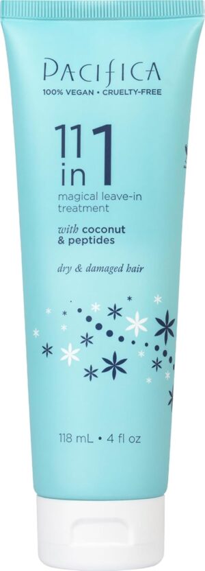 Pacifica Leave In Conditioner - 11 in 1 Magical Hair Treatment - Strengthen & Repair Damaged Hair - Deep Conditioning for Dry Hair Adds Shine & Anti-Frizz for Straight, Wavy & Curly Hair Care, Vegan