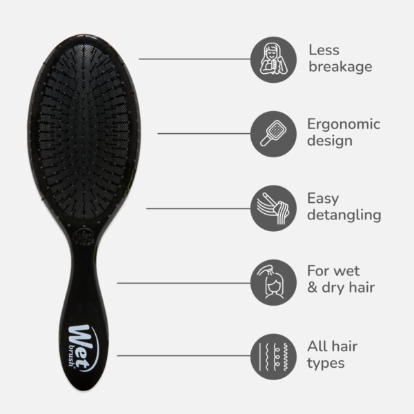 Wet Brush Original Detangler Hair Brush, Classic Black, Ultra-Soft IntelliFlex Bristles, Detangling Bristles Glide Through Tangles (Wet & Dry Hair), Women & Men