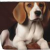 Lovely Pet Dog Beagle Makeup Bag For Women, Waterproof Linen Travel Cosmetic Organizer Lightweight Zipper Travel Toiletry Bag Organizer Makeup Brushes Storage Bag