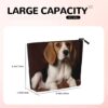 Lovely Pet Dog Beagle Makeup Bag For Women, Waterproof Linen Travel Cosmetic Organizer Lightweight Zipper Travel Toiletry Bag Organizer Makeup Brushes Storage Bag