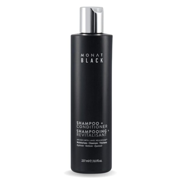 MONAT Black Shampoo + Conditioner – A 2-in-1 Formula for Optimal Hair Care in One Step – Cleanses, Conditions, and Promotes Stronger, Healthier-Looking Hair – For All Hair Types – 237ml (8.0 fl oz)