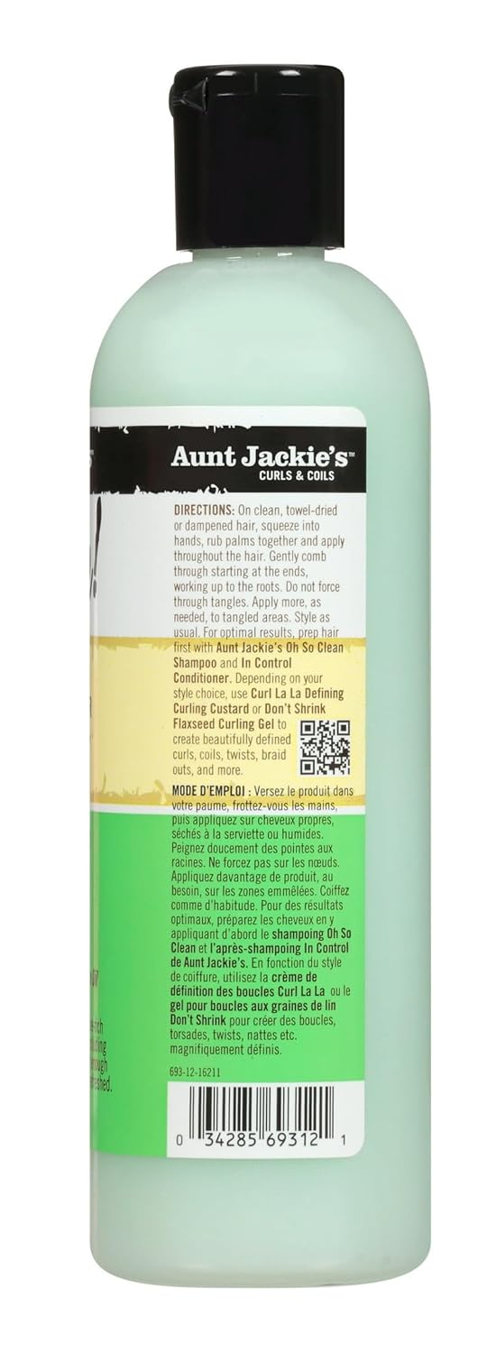 Aunt Jackie's Curls and Coils Quench Moisture Intensive Leave-In Hair Conditioner for Natural Curls, Coils and Waves, Enriched with Shea Butter, 12 oz