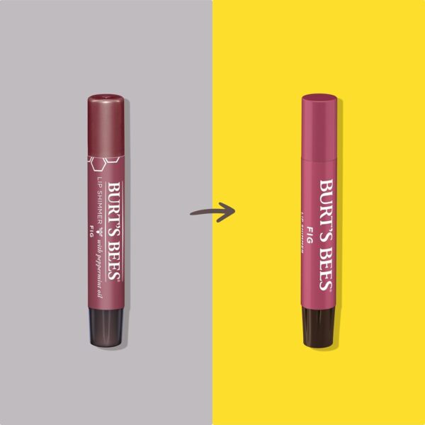 Burt's Bees Shimmer Lip Tint Set, Tinted Lip Balm Stick, Moisturizing for All Day Hydration with Natural Origin Glowy Pigmented Finish & Buildable Color, Fig (4-Pack)