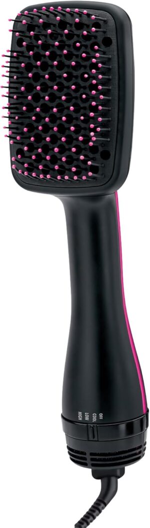 REVLON One-Step Hair Dryer and Styler, All-in-One Detangling and Straightener Brush for Salon-Quality Smooth, Straight Hair, More Shine and Less Frizz, Black