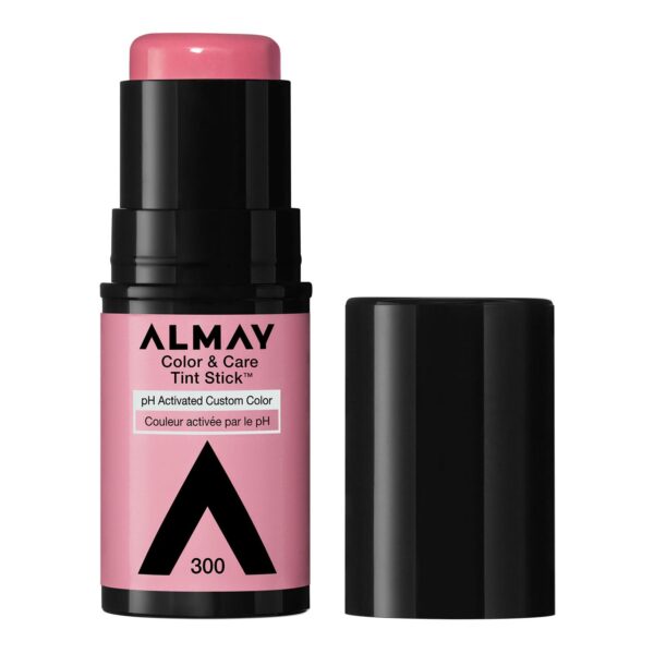 Almay Lip and Cheek Tint, Color & Care Tint Stick, Multi-Use Moisturizing Blush and Lip Color, Dewy Finish, 300 Rose Flush, 0.25 oz
