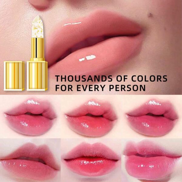 Transferproof Color Changing Lipstick,Gold Crystal Ph Lipstick Color Changing,Long Lasting 24 Hours Moisturizing Glossy Shine Lip Gloss for Women (2Pcs)