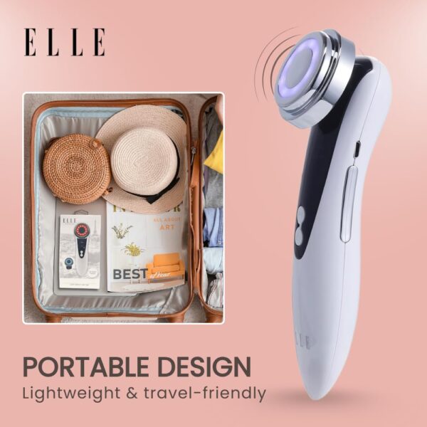 Elle - Facial LED Therapy Massager, Skin Rejuvenation Device (White)