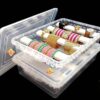 Plastic adjustable 4 rod Bangle Box Chudi Set Organizer Jewellery Storage Display Box for Bangles Chudi Bracelet Wrist Watch Hair Bands Scrunchies Accessories, Transparent (2)