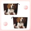 Lovely Pet Dog Beagle Makeup Bag For Women, Waterproof Linen Travel Cosmetic Organizer Lightweight Zipper Travel Toiletry Bag Organizer Makeup Brushes Storage Bag
