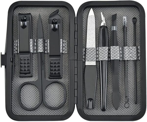 8pcs Stainless Steel Nail Clippers Set Scissores Tweezer Ear Pick Multi-Function Daily Hand Foot Care Tools Set