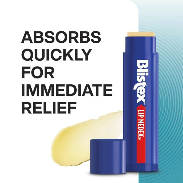 Blistex Lip Medex Stick, 3 Count, 0.15 oz Each, Advanced Hydration, Medicated Relief with Cooling, Soothes and Protects, Restores Healthy Moisture Balance to Lips, 1 Pack