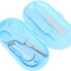 Newborn Baby Nail Care Kit Clipper Tweezers Manicure Set for InfStainless Steel ABS Storage Box (Blue)