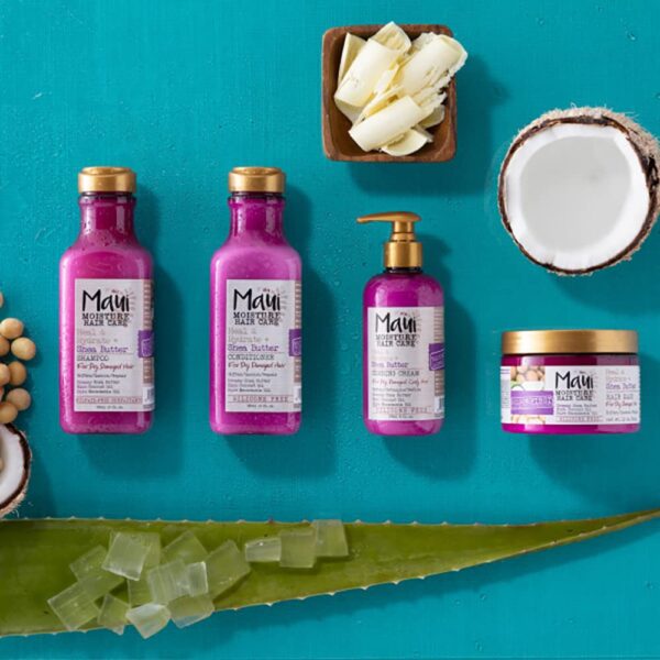 Maui Moisture Heal & Hydrate + Shea Butter Shampoo + Conditioner to Repair & Deeply Moisturize Tight Curly Hair with Coconut & Macademia Oils, Vegan, Silicone, Paraben & Sulfate-Free, 13 Fl Oz (Pack of 2)