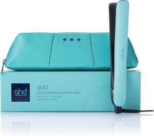 ghd Gold ― 1" Flat Iron Hair Straightener | Limited Edition in Mystic Aqua | Professional Ceramic Hair Straightening Styling Tool for Stronger Hair & More Color Protection