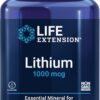 Life Extension Lithium 1000 mcg - for Brain Health, Anti-Aging & Longevity - Memory & Cognition, Mood Support Supplement -Once Daily - Gluten-Free, Non-GMO - 100 Count