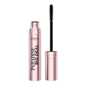 L'Oreal Paris Paradise Big Deal Mascara, Volumizing and Lengthening Formula, Buildable, Clump Resistant, Washable Black Brown Mascara, 0.33 Fl Oz