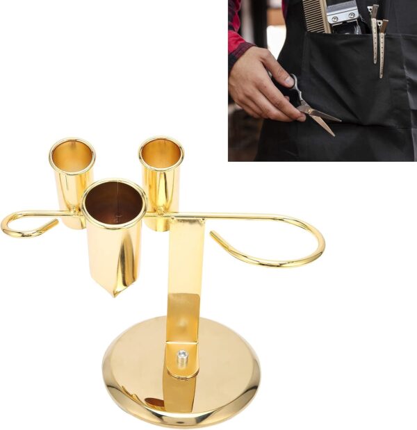 Hair Dryer Holder Styling Tool Organizer for Hair Care, Compact Design Suitable for Small Bathrooms Gold