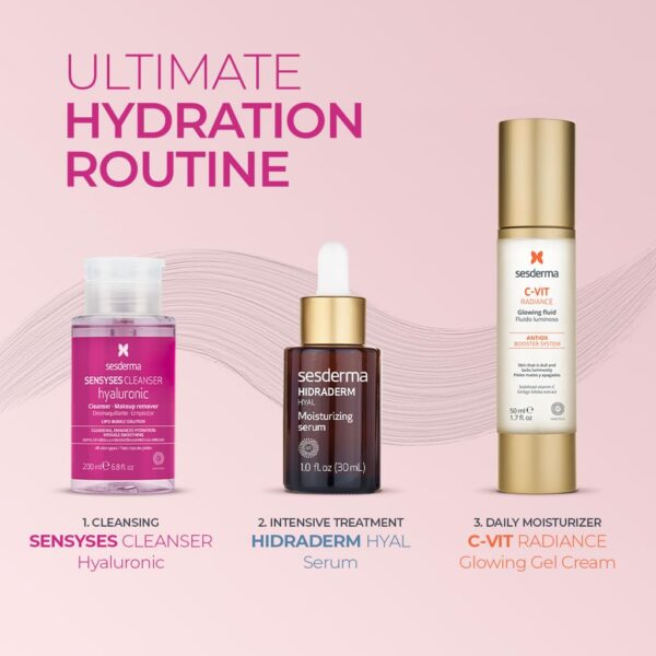 Sesderma SENSYSES Hyaluronic Cleanser | Hydrating Micellar Solution for All Skin Types | Gently Removes Makeup and Impurities 6.8 fl oz