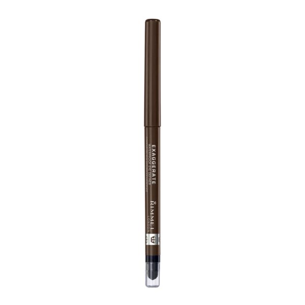 Rimmel London Exaggerate Waterproof Eye Definer Eyeliner, Highly Pigmented, Long-Wearing, Built-In Smudger, 212, Rich Brown, 0.01oz